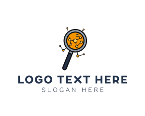 Connectivity - Digital Science Magnifying Glass logo design