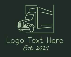 Distribution - Green Garbage Truck logo design