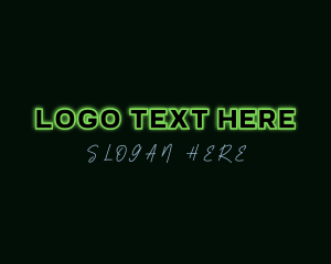 Typography - Futuristic Neon Company logo design