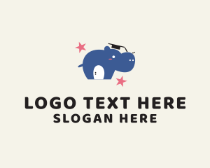 Hippopotamus - Hippo Class Graduate logo design