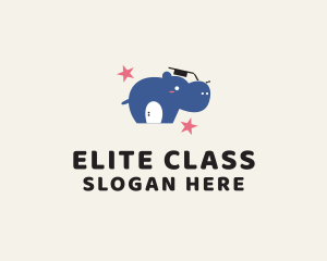 Hippo Class Graduate logo design