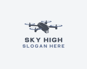 Aerial Drone Flying logo design