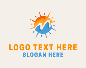 Solar - Sun Beach Resort Letter M logo design