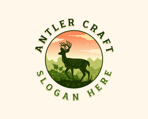 Antler Deer Forest logo design