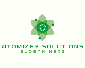 Biotech Atom Flower logo design