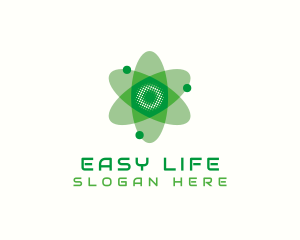 Biotech Atom Flower logo design