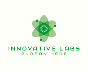 Biotech Atom Flower logo design