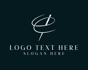 Sew - Needle Tailoring Letter E logo design