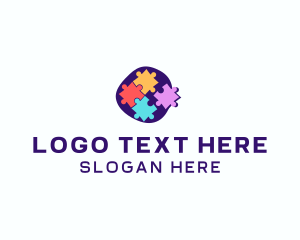 Jigsaw - Learning Puzzle Game logo design