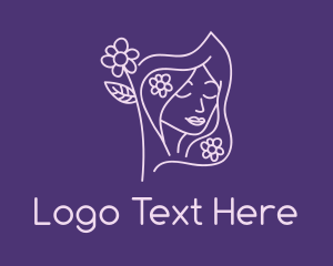 Beauty Blogger - Feminine Flower Flag logo design