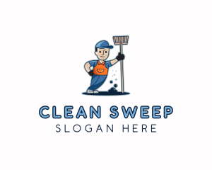 Janitor - Janitor Cleaning Man logo design