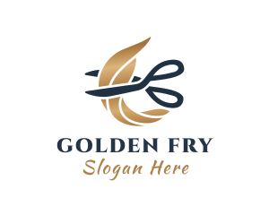 Golden Hair Scissor logo design