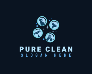 Housekeeping Cleaning Maintenance logo design