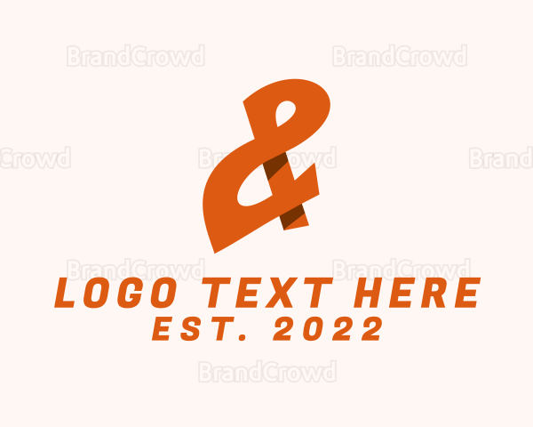Orange Ampersand Lettering Logo