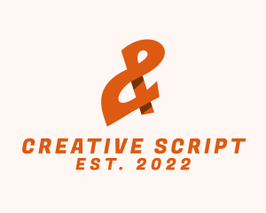 Lettering - Orange Ampersand Lettering logo design