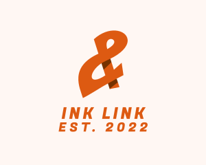 Ligature - Orange Ampersand Lettering logo design