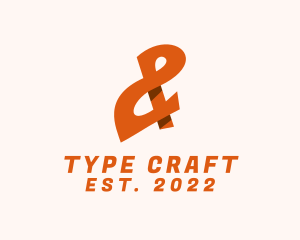 Orange Ampersand Lettering logo design