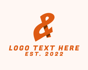 Lettering - Orange Ampersand Lettering logo design
