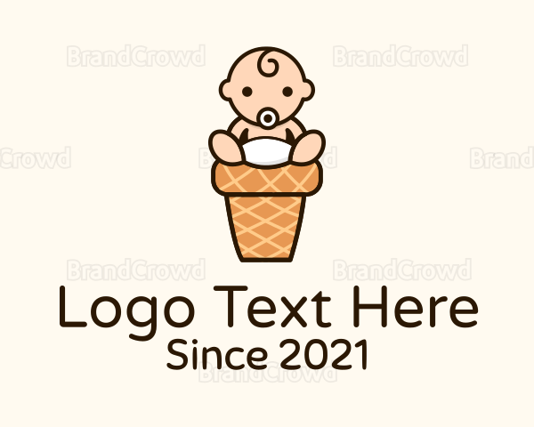 Sitting Baby Cone Logo