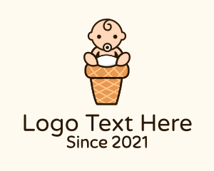 Kid - Sitting Baby Cone logo design