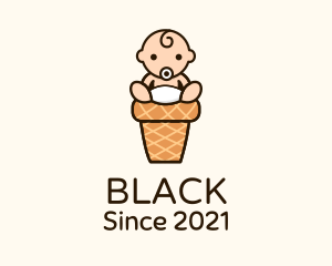 Snack - Sitting Baby Cone logo design