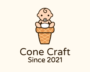Cone - Sitting Baby Cone logo design