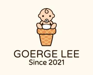 Child - Sitting Baby Cone logo design