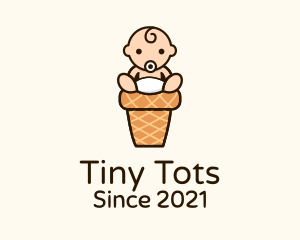 Babysitter - Sitting Baby Cone logo design