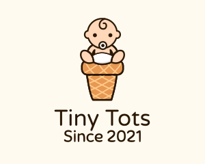 Sitting Baby Cone logo design