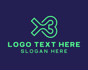 Letter X - Neon Green Gamer logo design