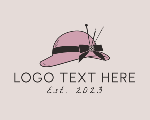 Seamstress - Woman Fedora Hat logo design