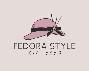 Woman Fedora Hat logo design