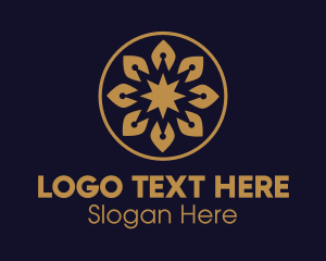 Sign - Gold Pen Nib Flower logo design