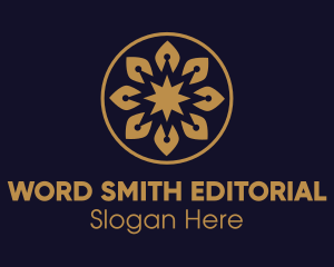 Editorial - Gold Pen Nib Flower logo design