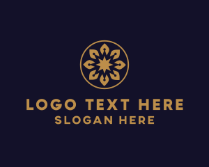 Golden - Gold Pen Nib Flower logo design