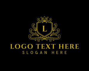 Gold - Flourish Shield Jewelry logo design