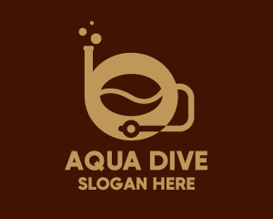 Diving - Coffee Bean Snorkel logo design