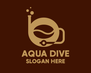 Diver - Coffee Bean Snorkel logo design