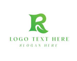 Herb - Organic Leaf Letter R logo design