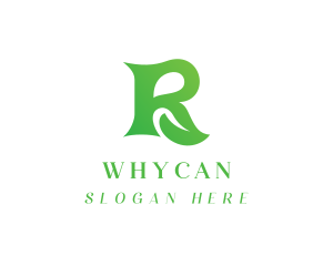 Vegetarian - Organic Leaf Letter R logo design