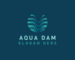 Wave Fluid Aqua logo design