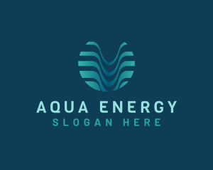 Wave Fluid Aqua logo design