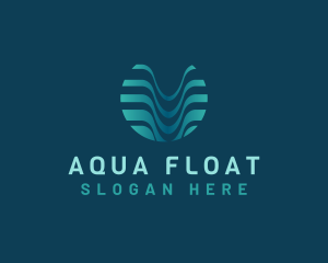 Wave Fluid Aqua logo design