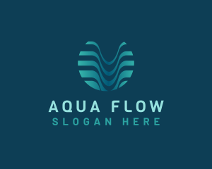 Wave Fluid Aqua logo design