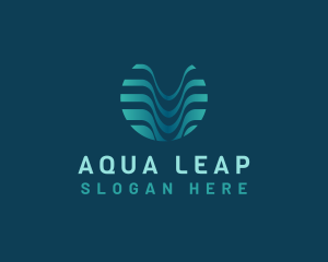 Wave Fluid Aqua logo design