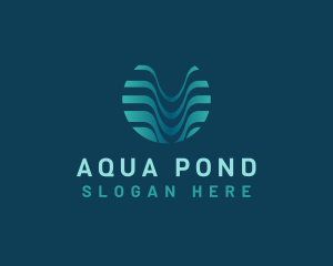 Wave Fluid Aqua logo design