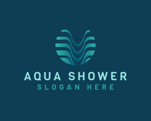 Wave Fluid Aqua logo design