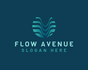 Wave Fluid Aqua logo design