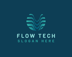 Wave Fluid Aqua logo design