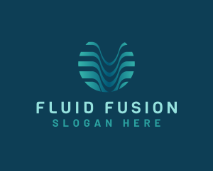 Wave Fluid Aqua logo design